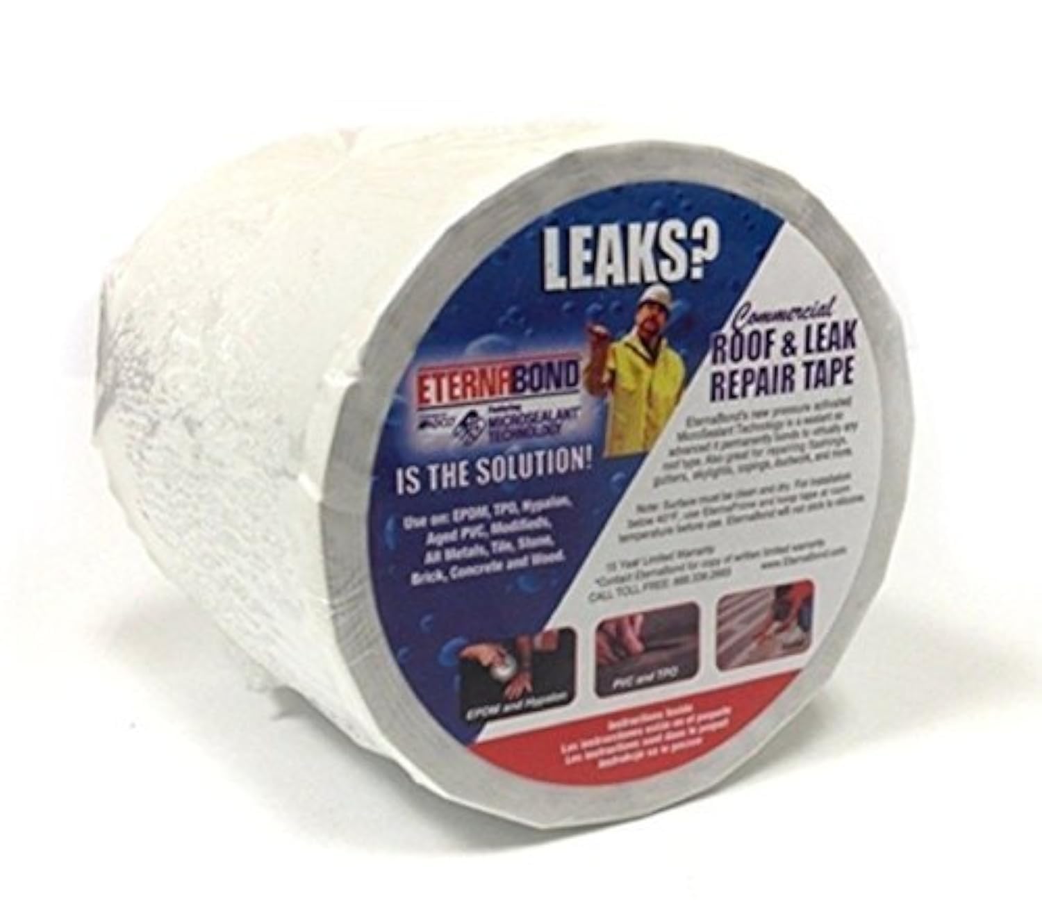 EternaBond White RoofSeal tape seals mobile home roof leaks quickly