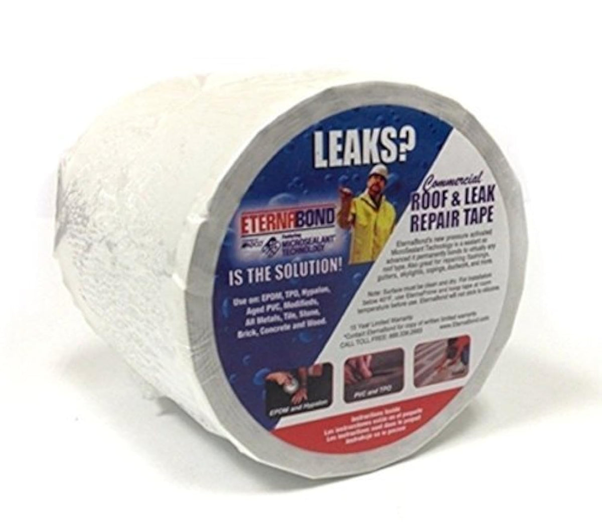 EternaBond White RoofSeal tape seals mobile home roof leaks quickly