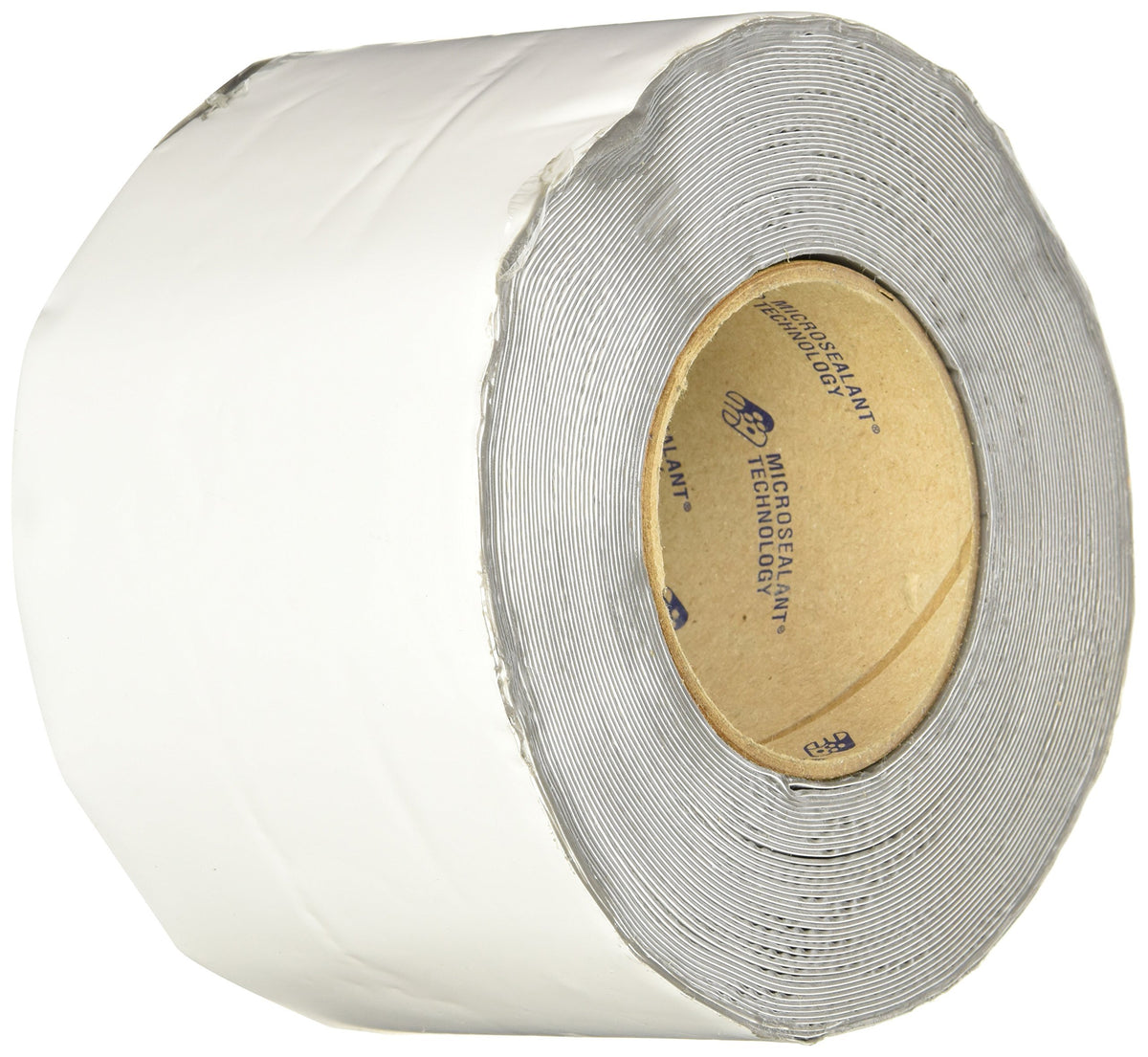 EternaBond white 4x10 roof tape on a mobile home roof for weatherproof sealing.