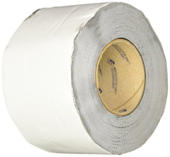 EternaBond white 4x10 roof tape on a mobile home roof for weatherproof sealing.