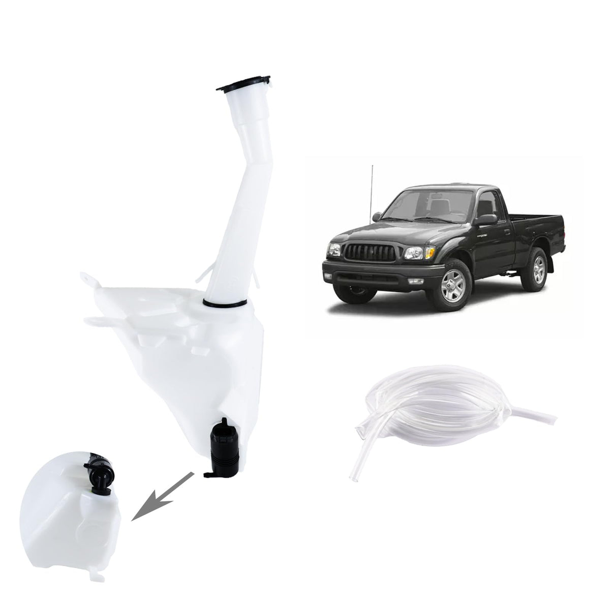 Eterpace windshield reservoir for Toyota Tacoma, front view, ensures reliable wiper fluid storage.