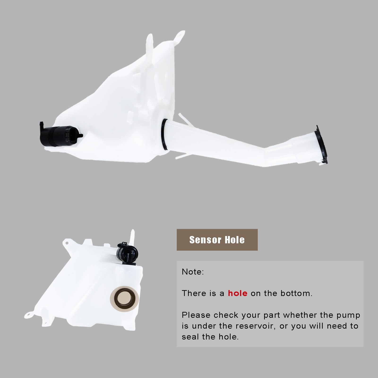 Eterpace reservoir cap maintains seal and prevents leaks in washer system.