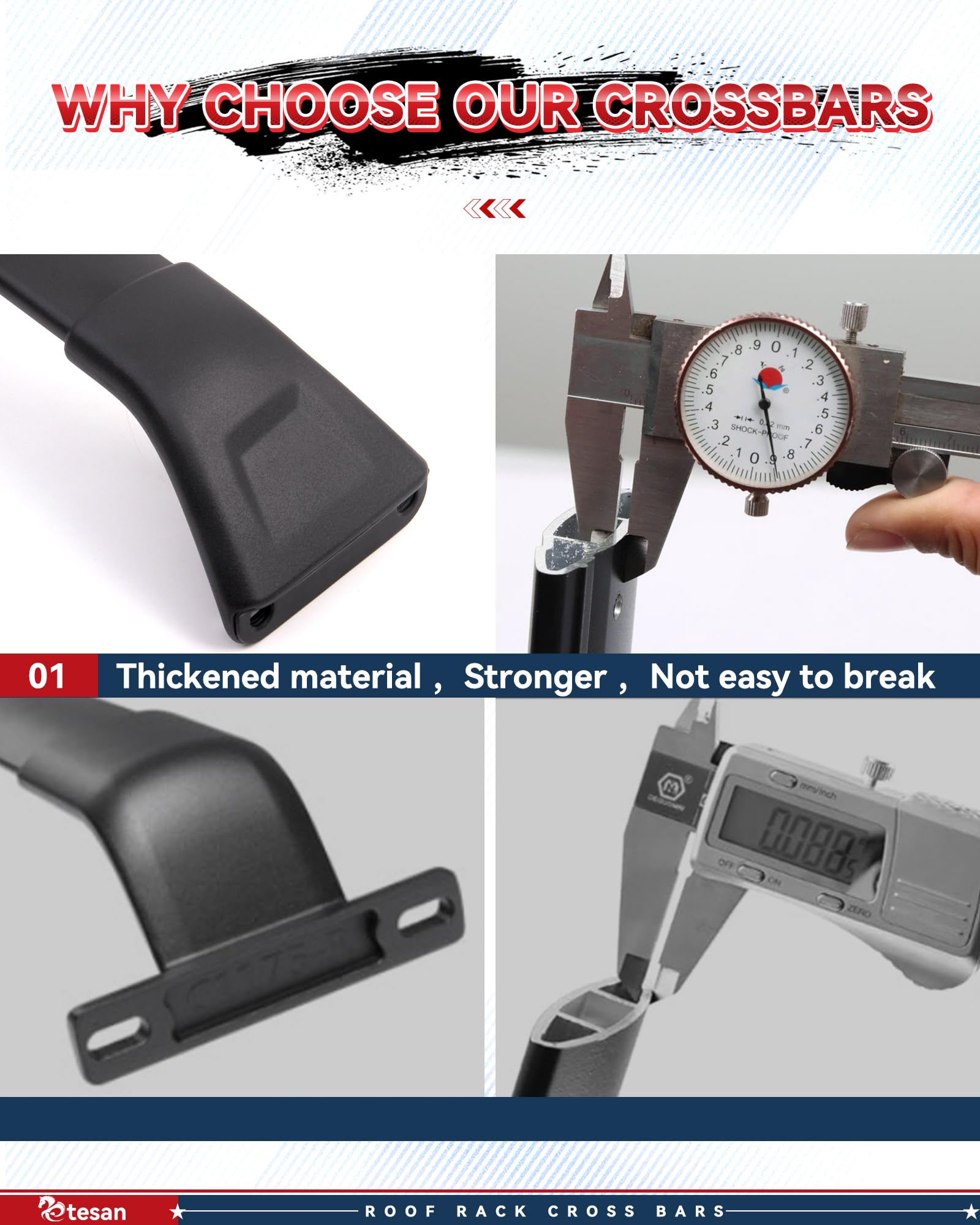 etesan cross bars load capacity up to 165 lb for gear