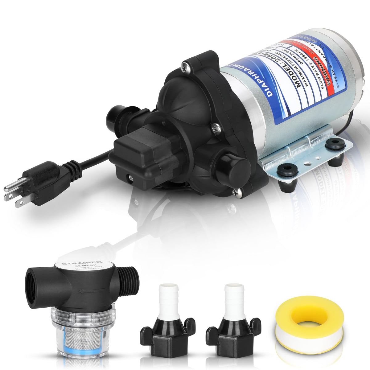 ETESPIE industrial diaphragm pump front view highlighting portable water supply for on-the-go use.