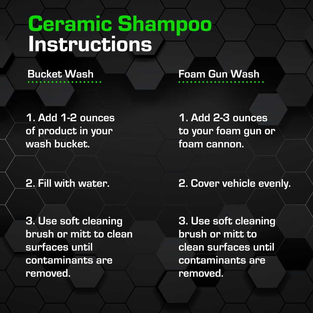 Ethos Ceramic Car Shampoo pour action illustrating controlled application.