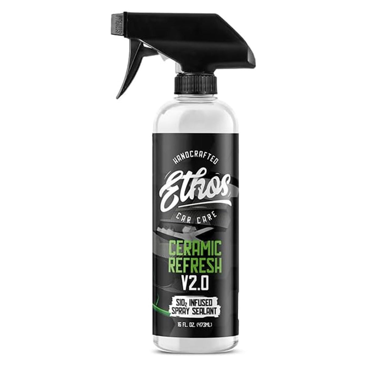 Ethos Ceramic Refresh bottle pour demonstrating easy, controlled application
