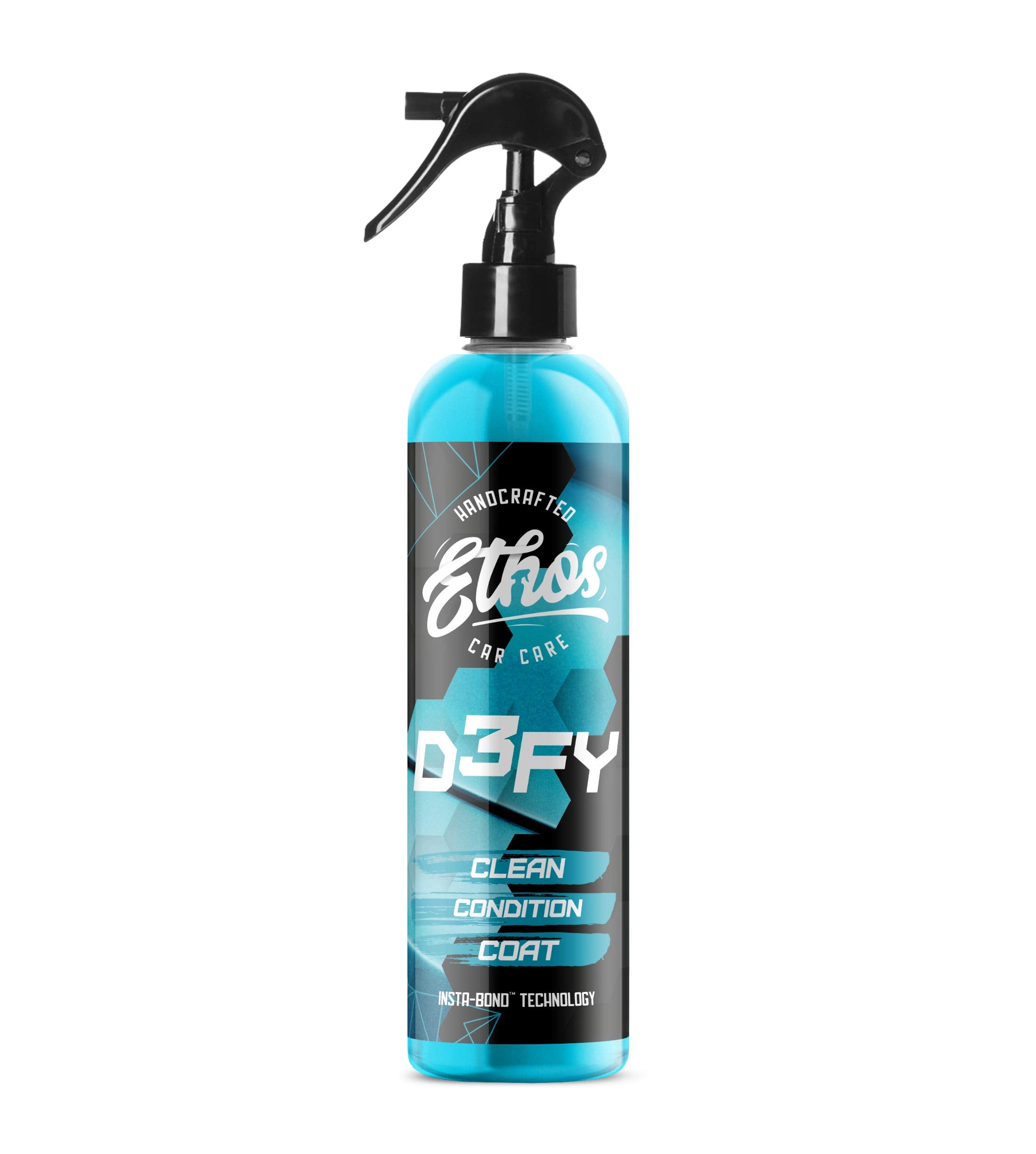 Ethos Defy 3-in-1 ceramic coating bottle for quick waterless wash and protection