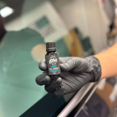 Ethos EZ Glass hydrophobic windshield layer enhances rain shedding and visibility.