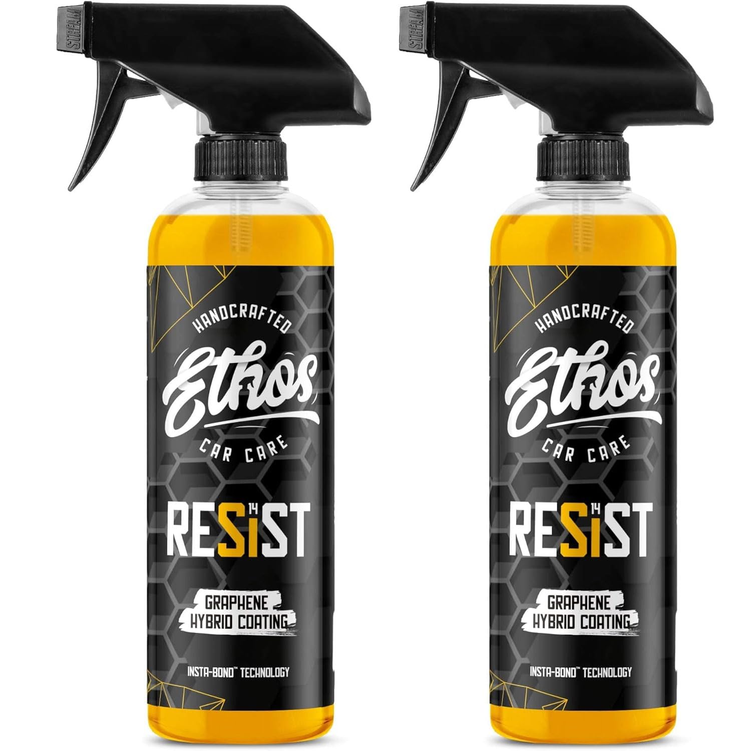 Ethos Resist graphene spray bottle ready for quick, glossy protection on a car.