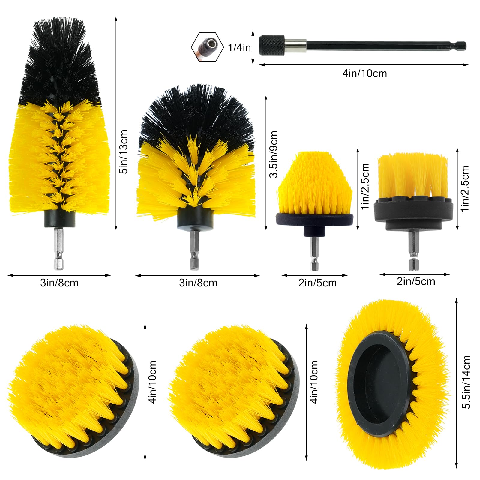 ETOUPA 4-inch flat brush quickly scrubs wide surfaces like countertops and tiles.