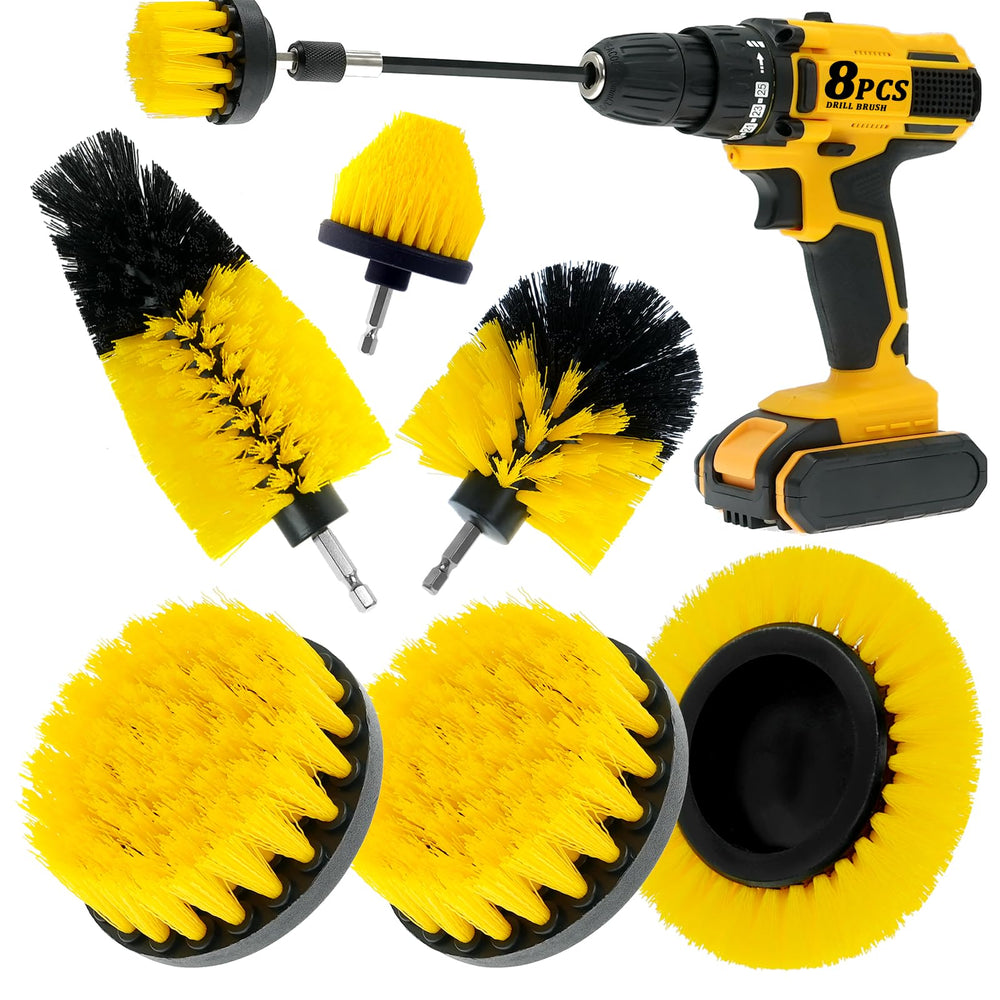 ETOUPA drill brush extended long attachment cleans tight corners and hard-to-reach spaces.