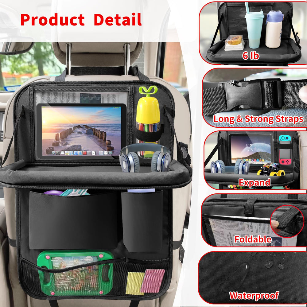 Etre Jeune backseat organizer six pockets organize bottles, snacks, toys, and travel basics