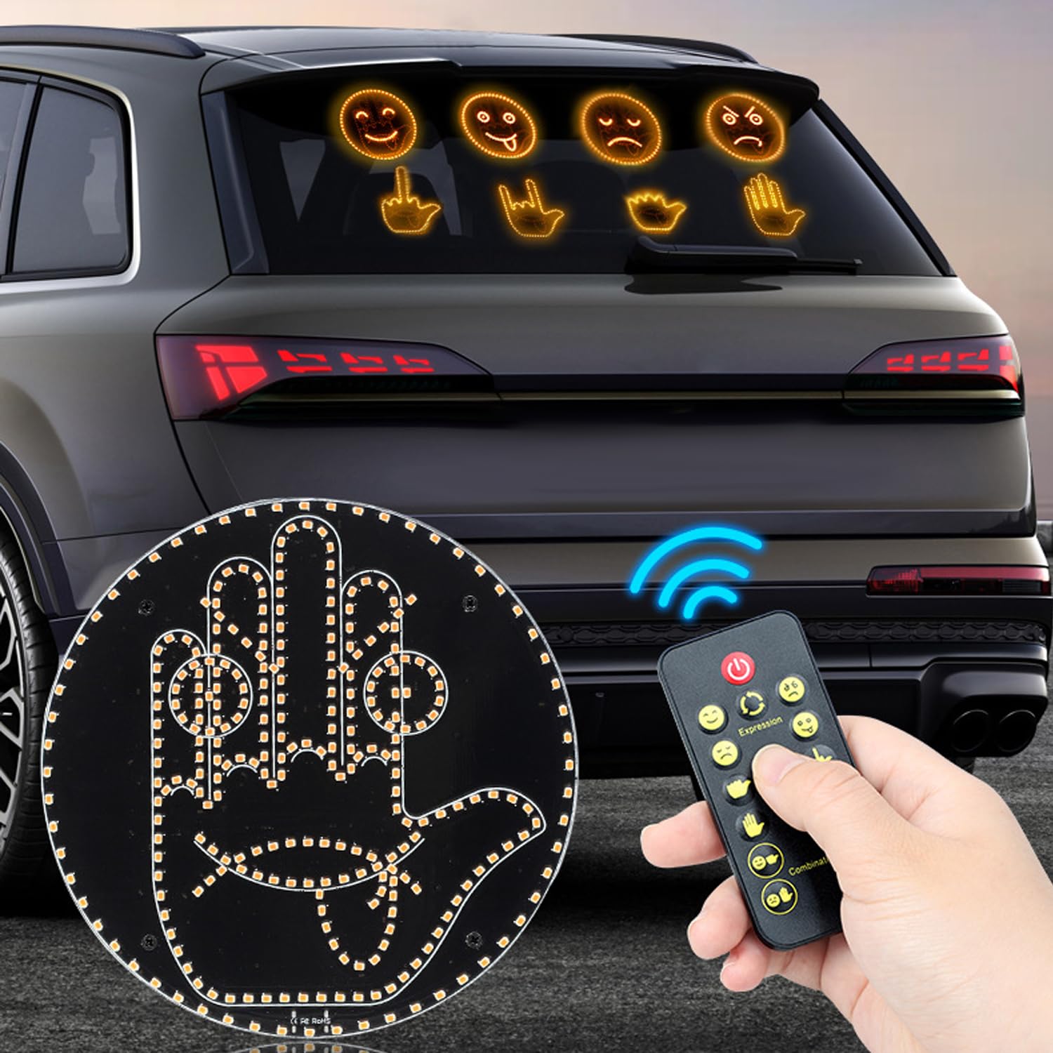 Eubeneortho finger car light-gesture-mischievous: playful vibe for rides.