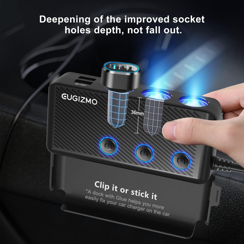 Eugizmo 12-24V vehicle compatibility image fits SUVs trucks and more.