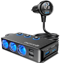 EUGIZMO 8-in-1 splitter powering multiple devices on the road