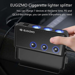 Eugizmo splitter features independent switches for each socket to control power.