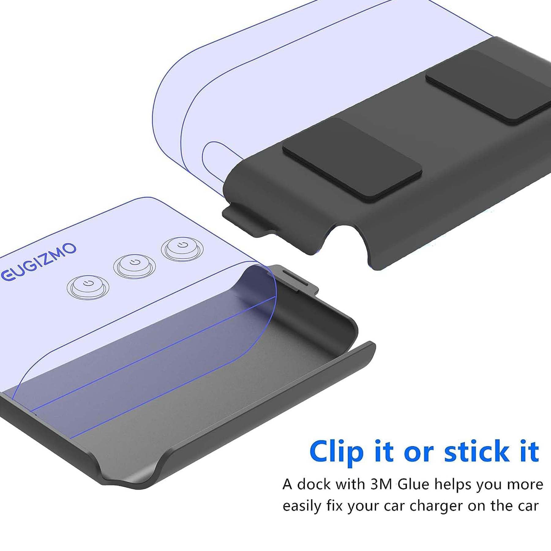 Eugizmo 12V/24V compatibility makes it a flexible vehicle charger.