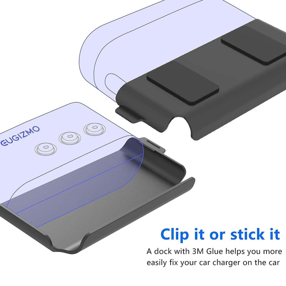 Eugizmo 12V/24V compatibility makes it a flexible vehicle charger.