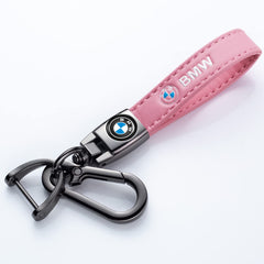 EULIX BMW series keychain front view with leather wrap for secure keys