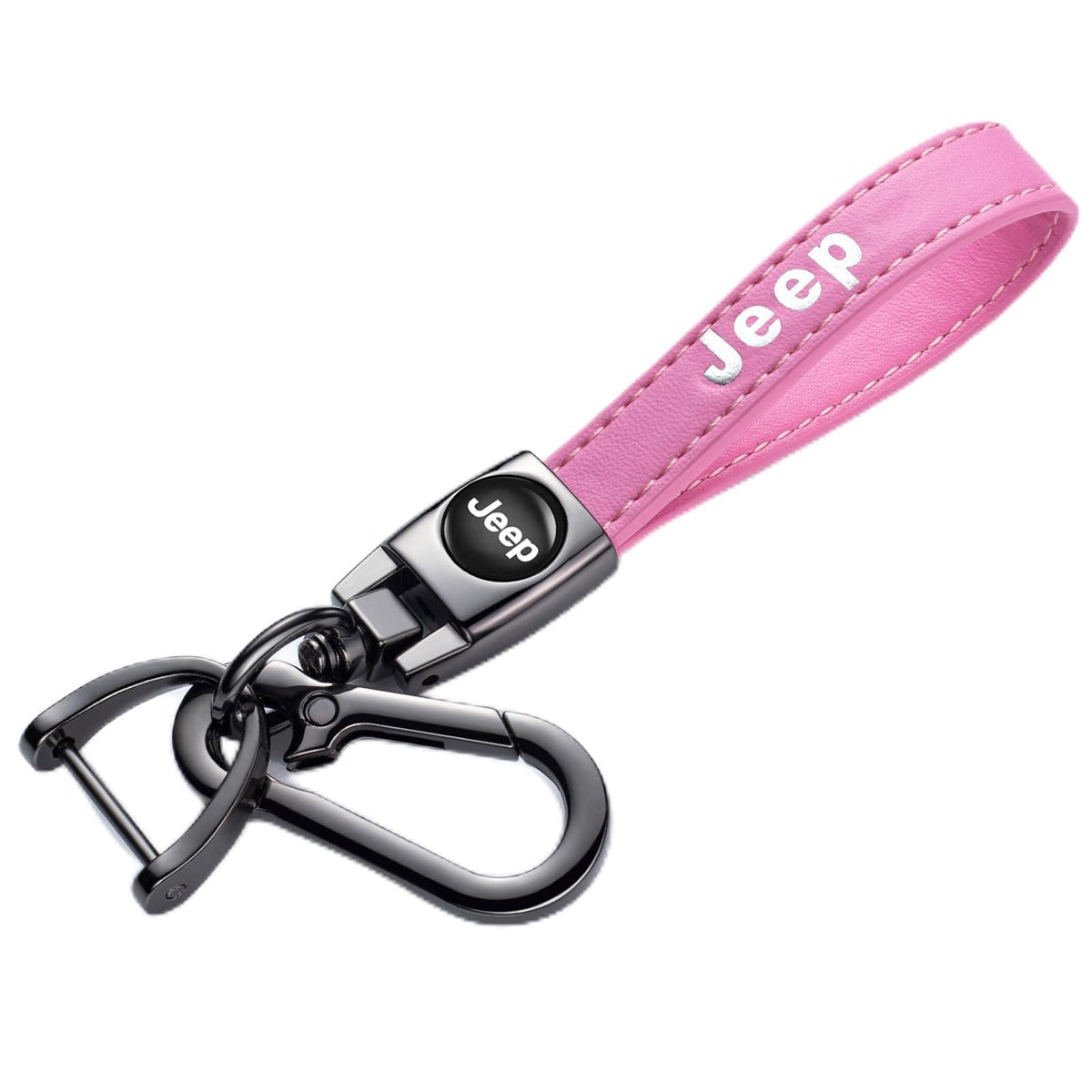 eulix leather keychain with braided rope detail improves grip for jeep keys