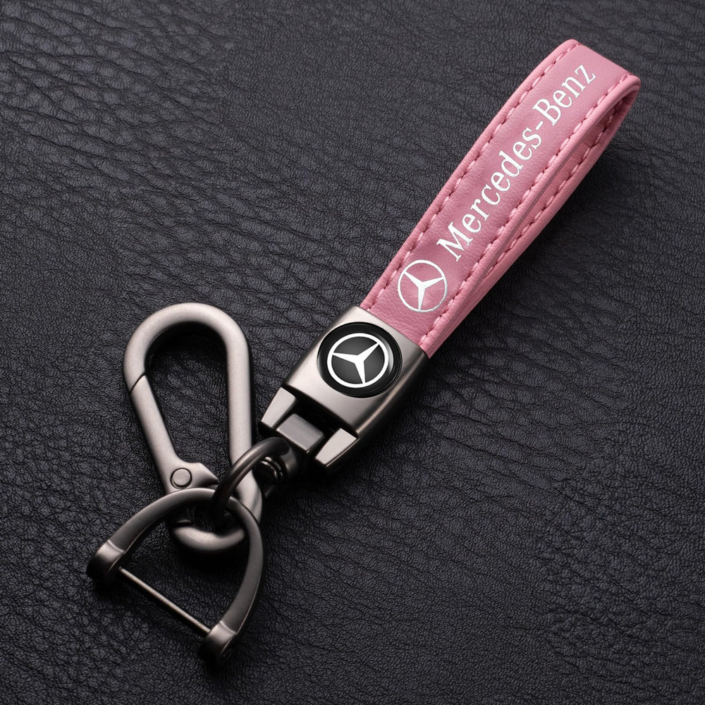EULIX Mercedes keychain leather detail showing premium materials.