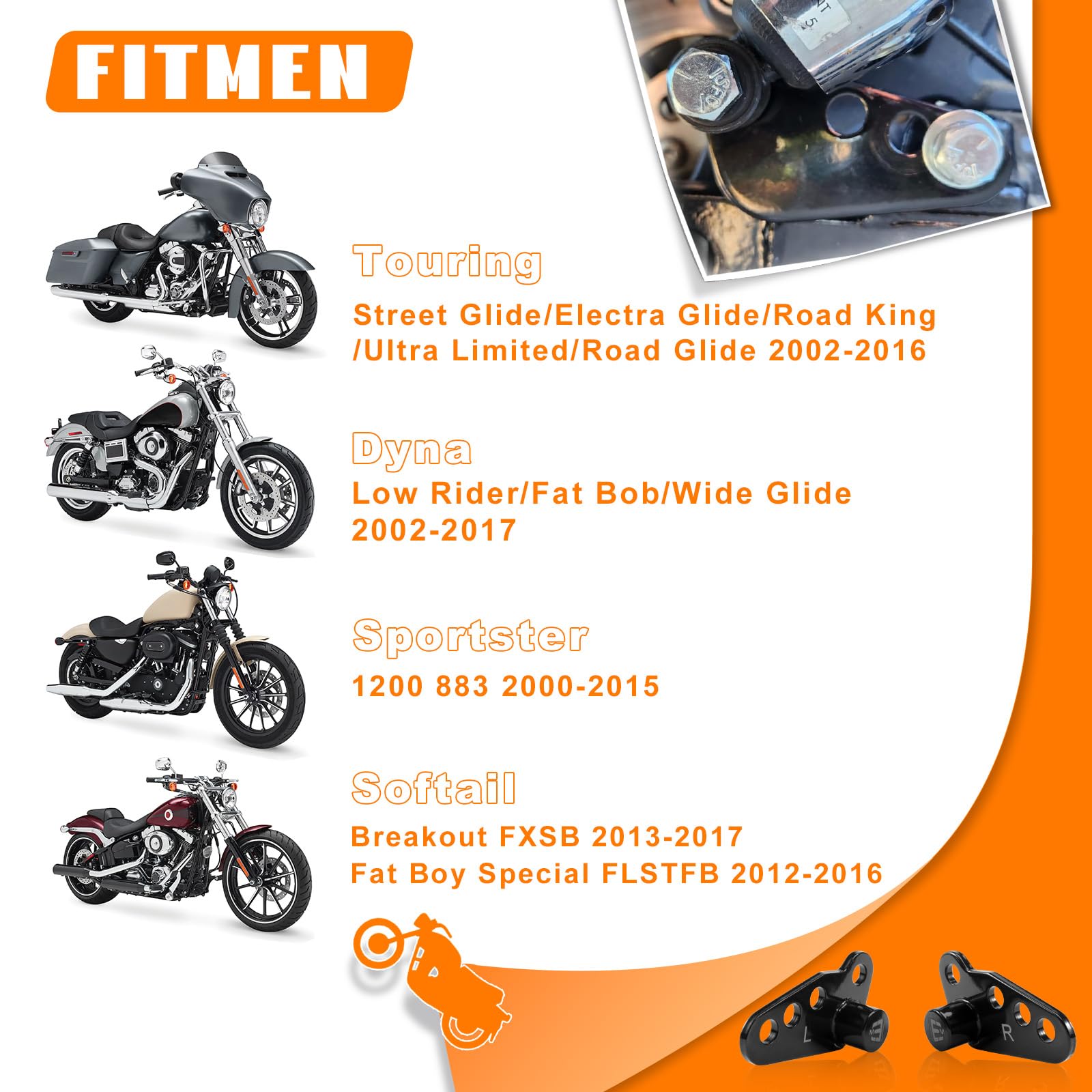 Eumti Harley Street Glide lowering kit at 2 inch drop enhances control and clearance