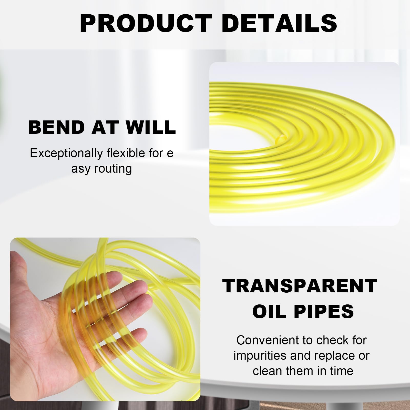 Eunice clear fuel line shows flow and condition during use.