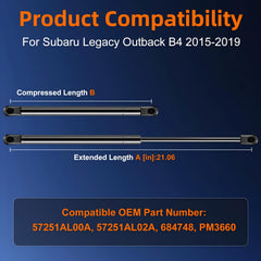 Euplokeer front-right hood strut for Subaru Legacy Outback, supports easy hood access.