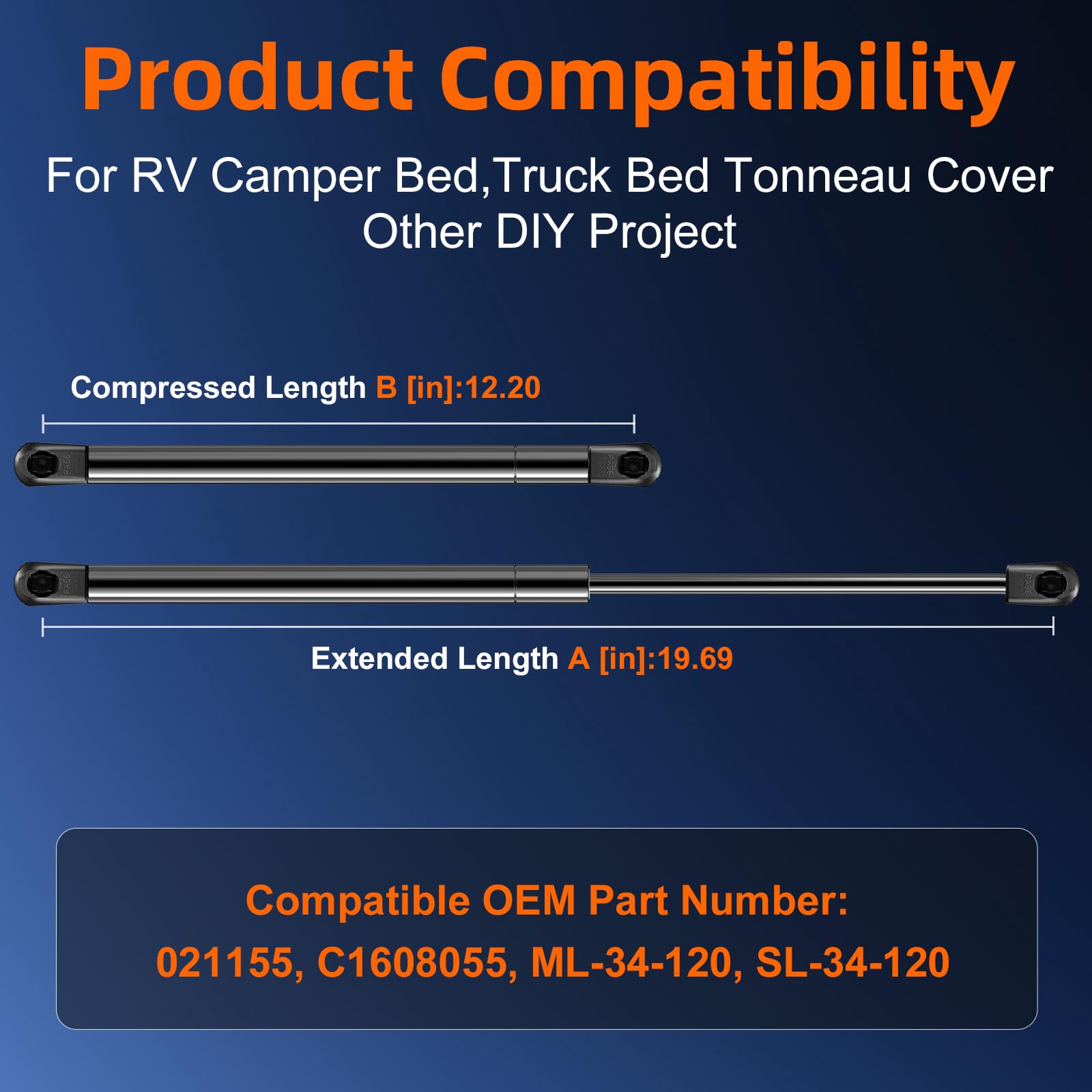 Euplokeer RV bed lift strut enables easy access to camper storage