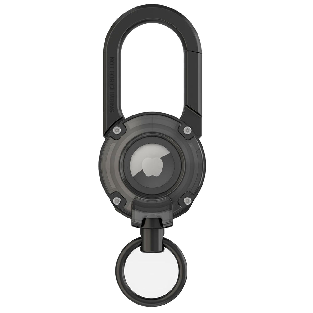 Eupterosaur heavy-duty carabiner AirTag holder secures keys and tracker.