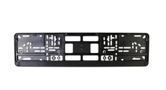 European License Plates standard black holder side view highlights a slim profile for bumper integration
