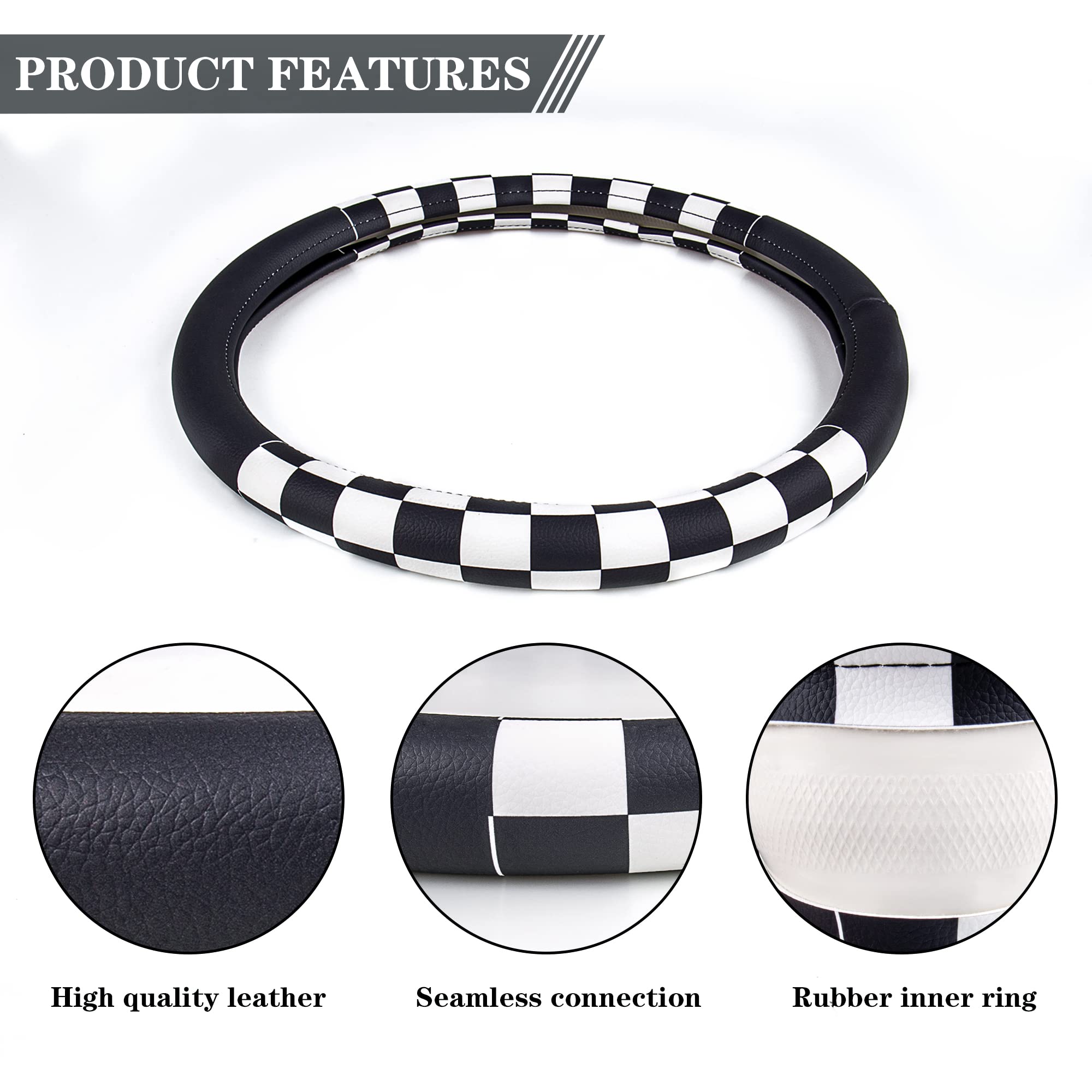 Evankin lattice leather cover offers soft touch for long drives.