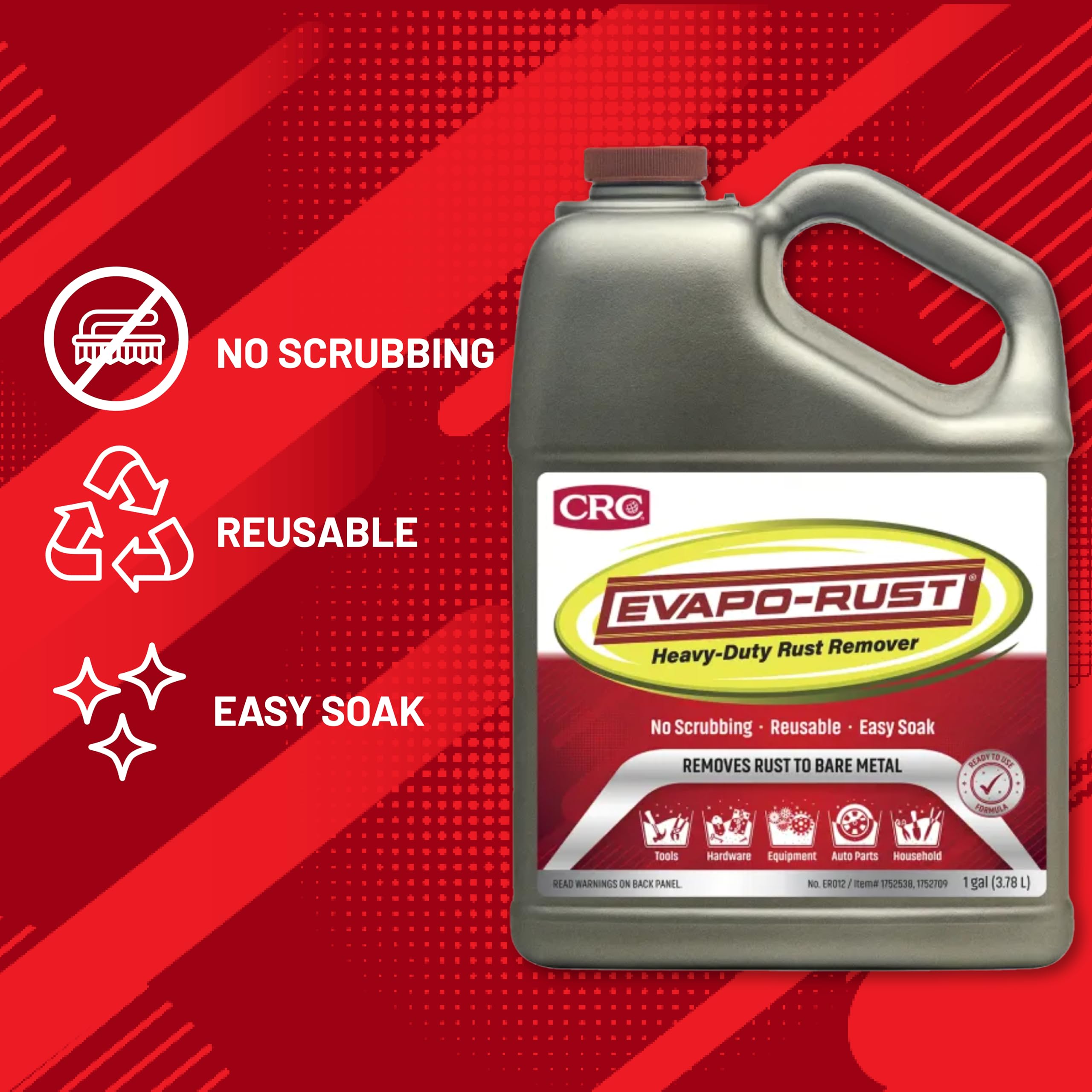 Evapo-Rust ER012 bottle pour demonstrates simple application for rusted items.