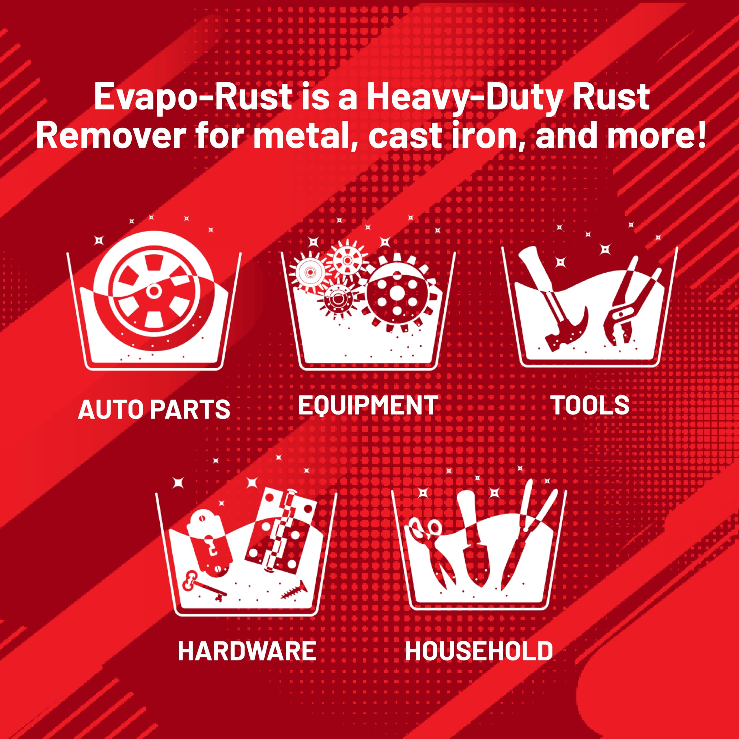 Evapo-Rust ER012 tools-cleaned-after shows rust-free results after treatment.