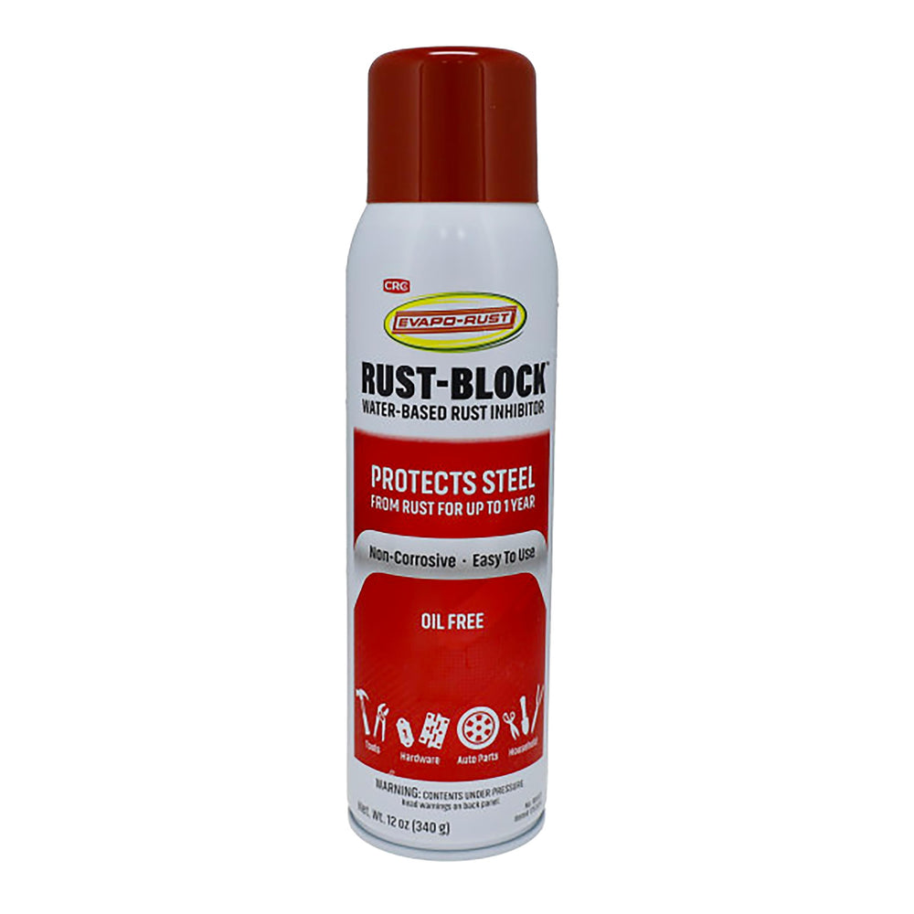 Evapo-Rust RB018 Rust-Block aerosol bottle ready for indoor use, protecting metals from rust
