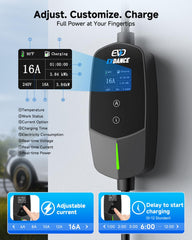EVDANCE EV charger 25ft cable ready for flexible charging setups.