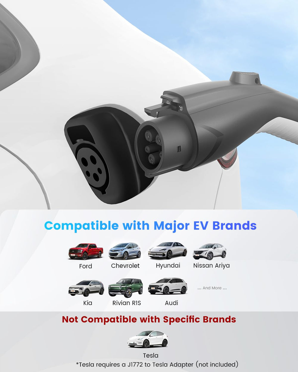 EVDANCE EV charger with a 25 ft cable ready for flexible placement