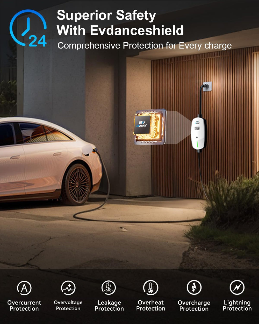 EVDANCE charging station with carry bag for easy transport