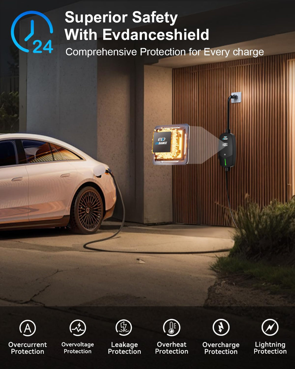 EVDANCE charger provides up to 16A for faster Level 1/2 charging