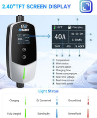 EVDANCE Level 2 EV Charger 25ft cable adds flexibility for home and garage setups