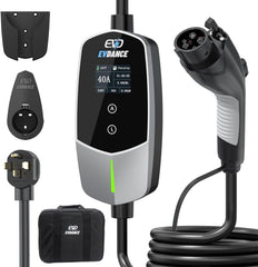 EVDANCE Level 2 EV Charger 40A display shows live charging status for quick checks