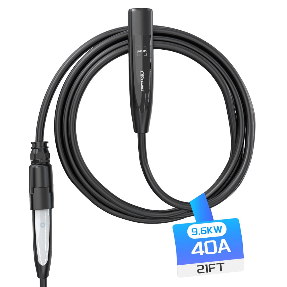 EVDANCE Tesla extension cord 21ft for flexible home charging.