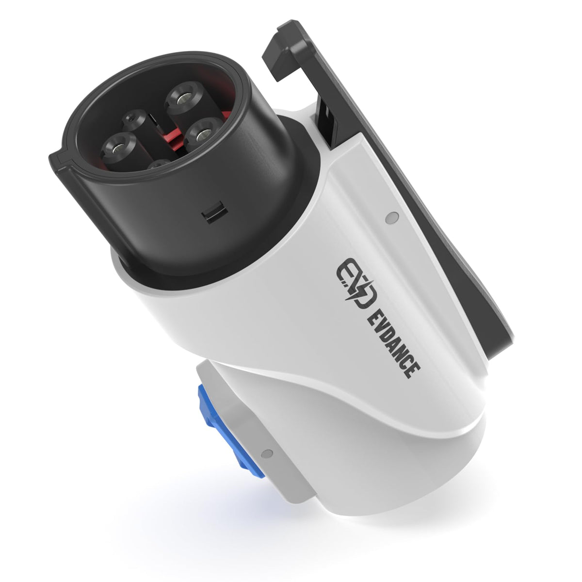 EVDANCE Tesla-J1772 adapter-80a-250v connection enables up to 80A charging at compatible stations.