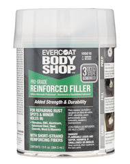 Evercoat Body Shop 105010 reinforced filler applied to metal panel for a durable repair.