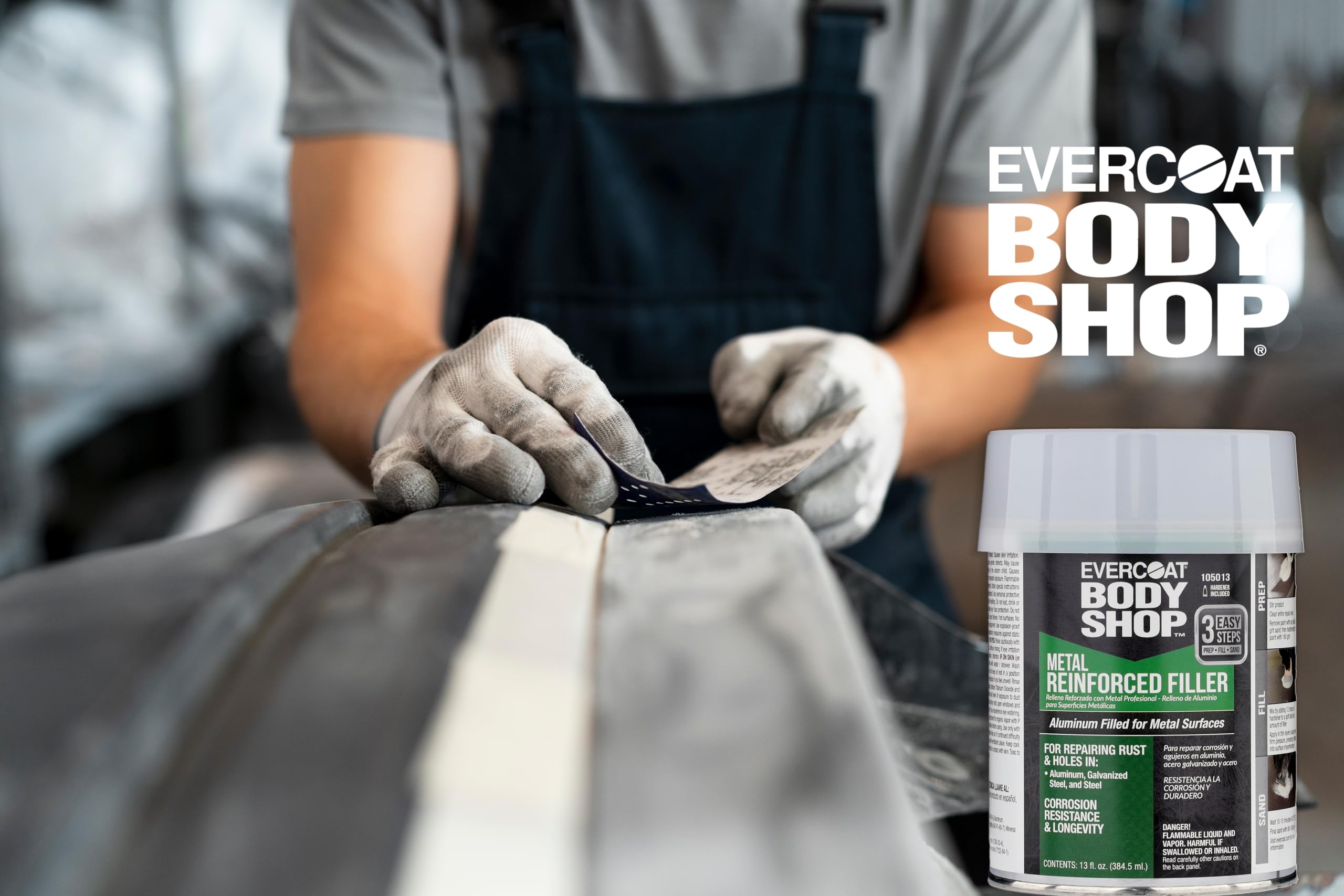 Filler compatible with basecoat and clearcoat finishes