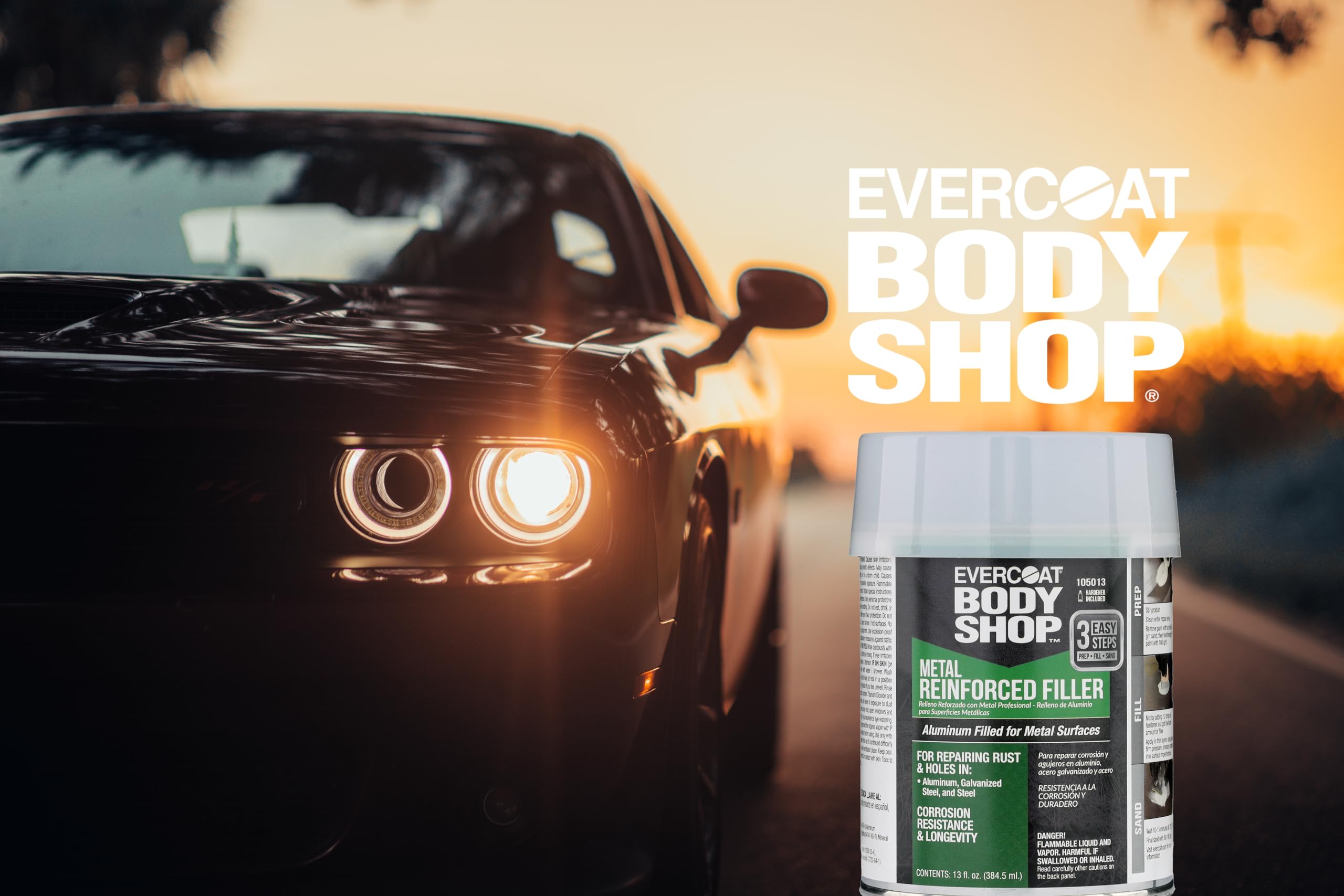Hardener included with Evercoat Body Shop Metal Reinforced Filler