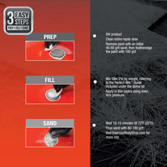 Metal mesh patches from the Evercoat Body Shop Pro-Grade Kit reinforce repaired areas.