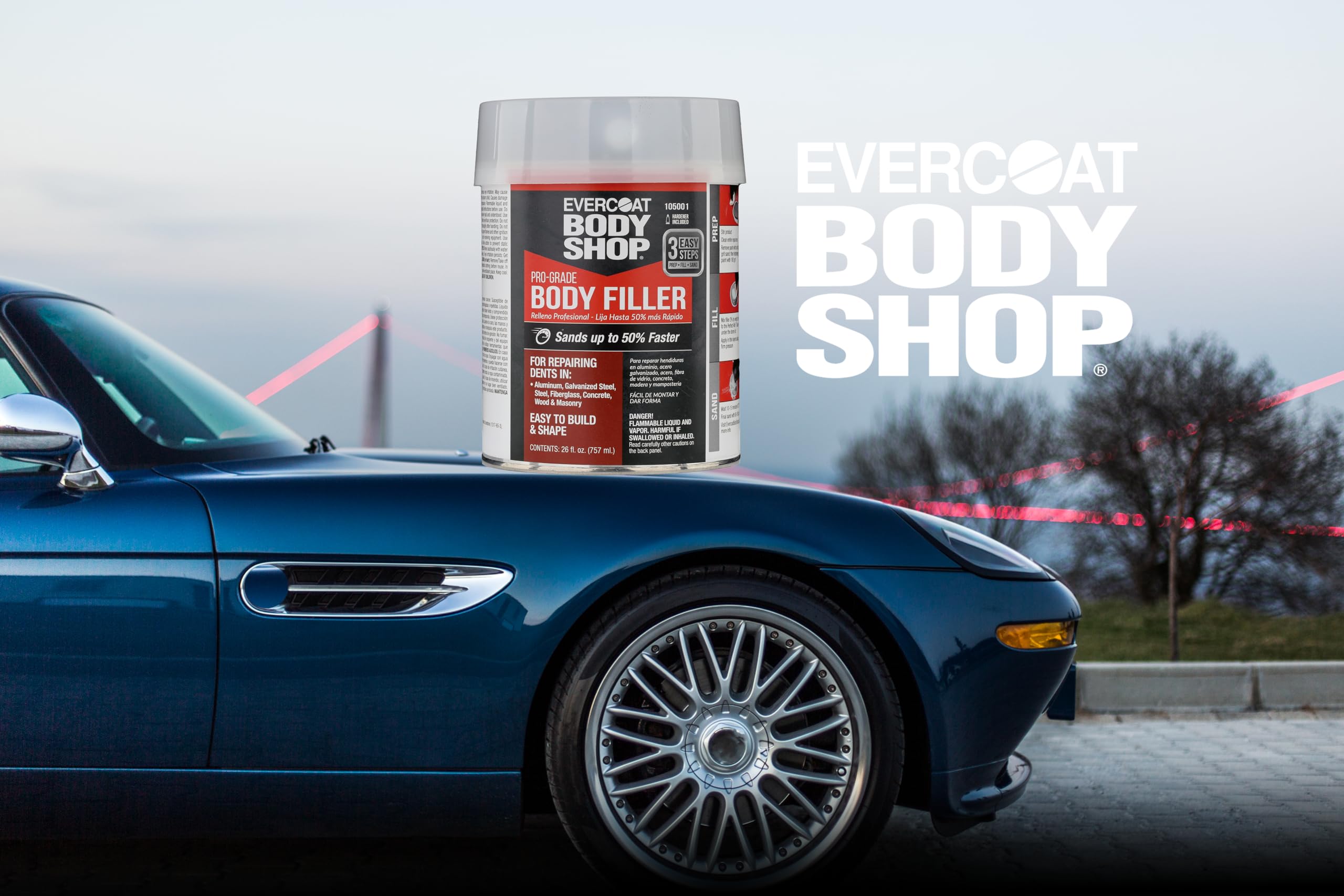 Evercoat Body Shop quick sand finish reduces polishing time and effort
