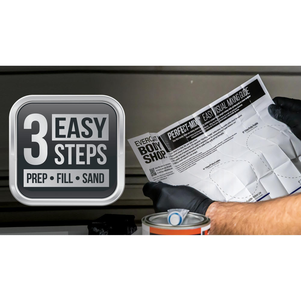 Evercoat Body Shop resin sands and drills after cure for precision