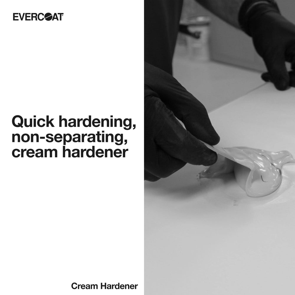 Evercoat Keg Blue Cream hardener mixed with finishing putty for faster cure.